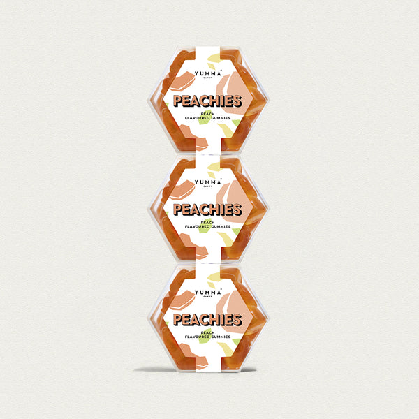 Peachies Hexagon Bundle (3 x 99g) – Yumma Candy